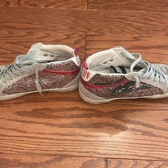 Golden Goose Pink sparkly Mid Stars. Size 38 - Picture 2 of 6